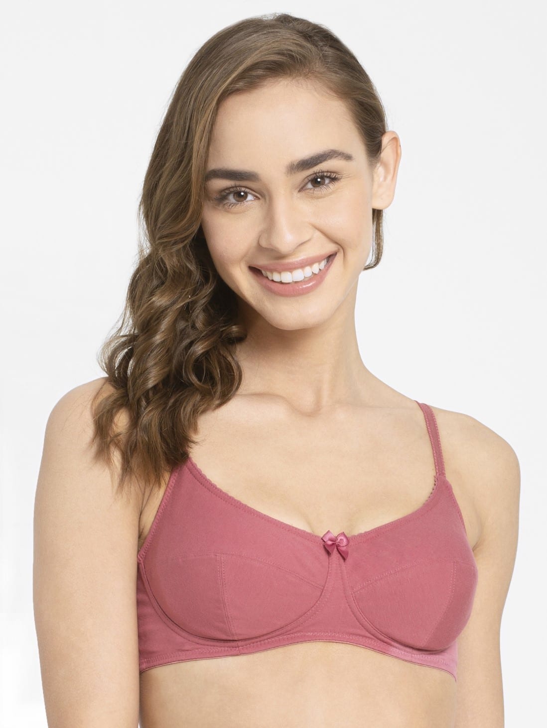 Women's Wirefree Non Padded Super Combed Cotton Elastane Stretch Full  Coverage Everyday Bra with Contoured Shaper Panel and Adjustable Straps -  Estate