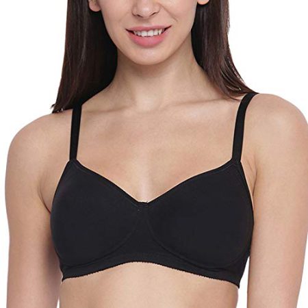 Enamor Women A042 Side Support Shaper Stretch Cotton Bra - Black, 32D