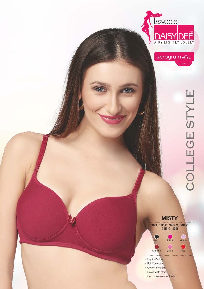 LOVABLE Daisy Dee 100% COTTON CUT AND SEW FULL COVERAGE BLACK BRA
