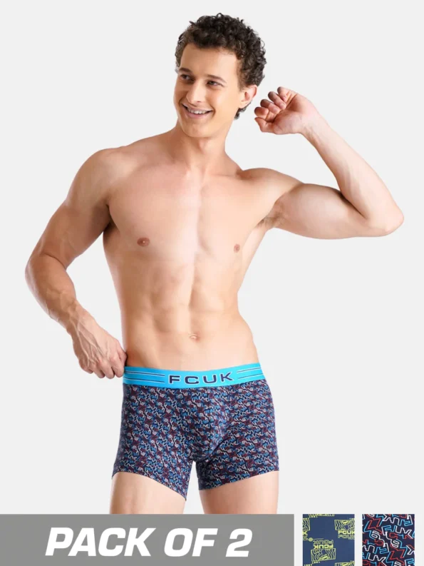 FCUK Mens Flex Brixton Printed Trunks