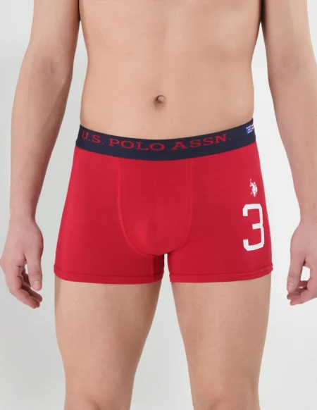U S Polo Mens i015 Solid Trunks Pack of 2