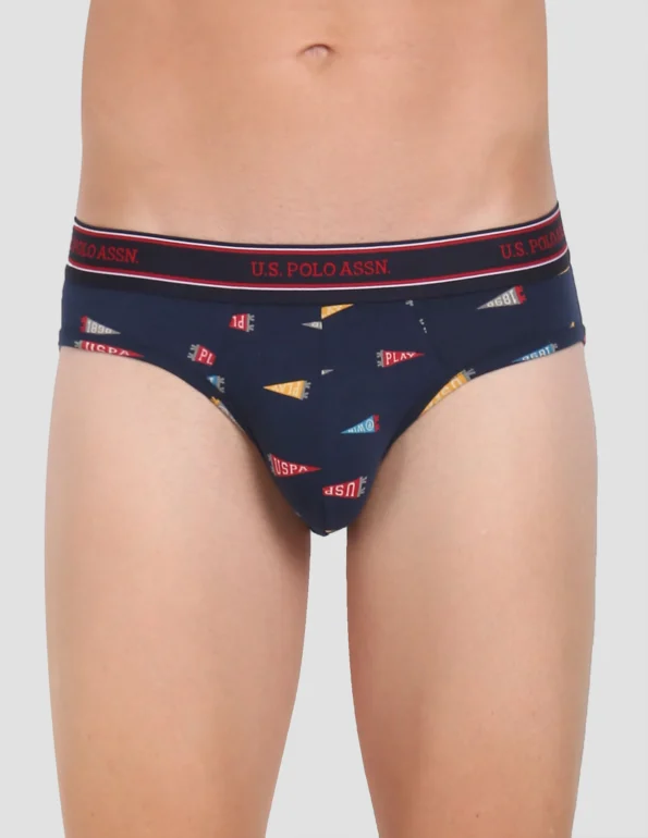 U S Polo Mens i615 Printed Stretch Brief