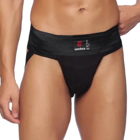 Omtex Men's Gym Jockstrap Supporter - Black, M