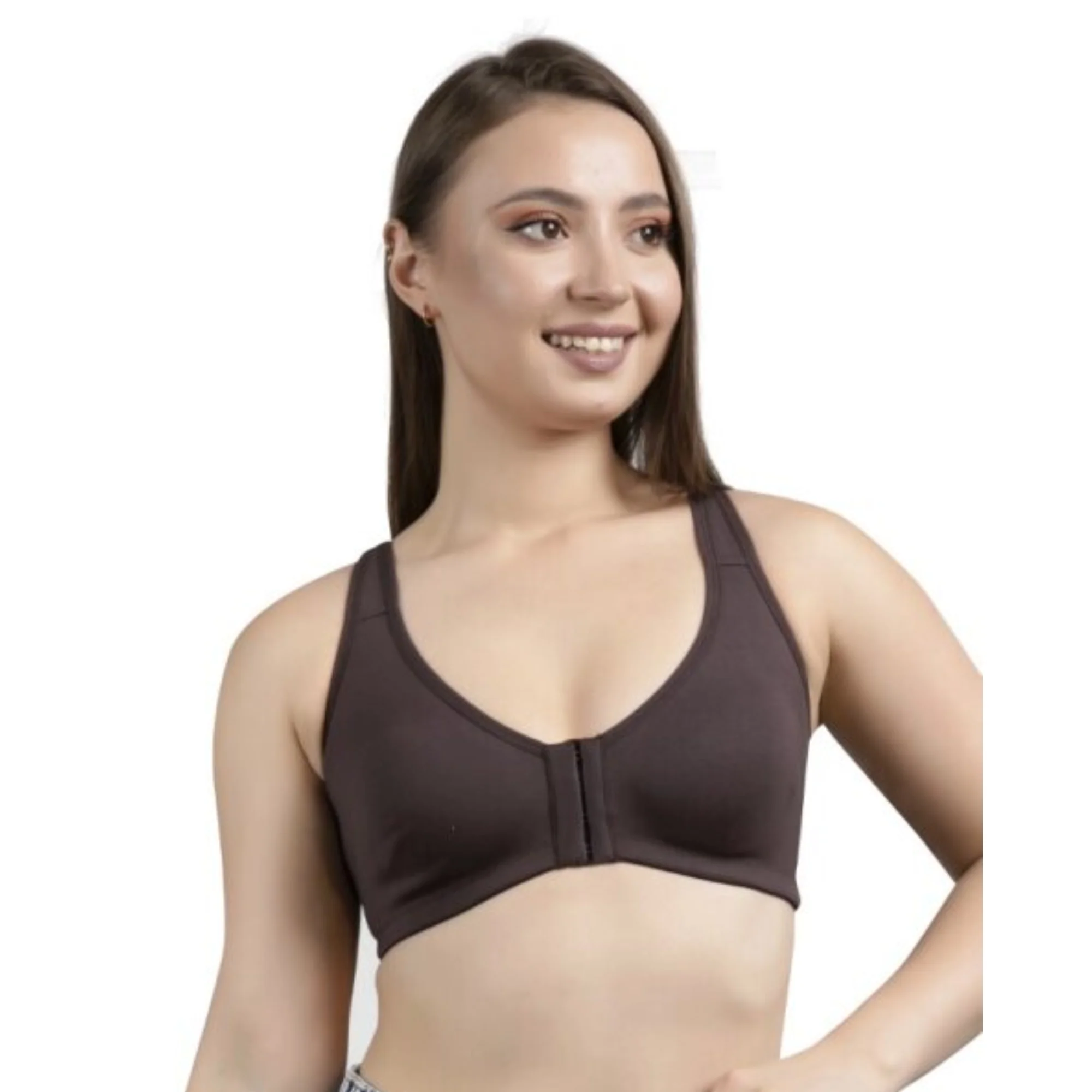 ollo bra raasa front closure coffee colour