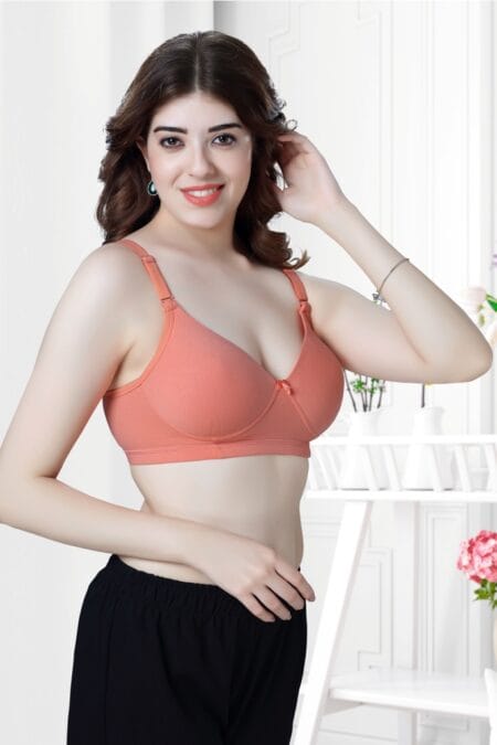 Ollo Women's 3YA Seamless Soft Cotton Lightly Padded T-Shirt Bra