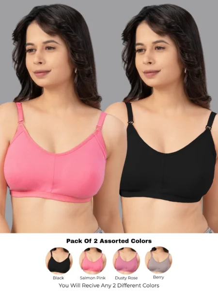 Lovable Women's L0624 Non Padded Full Coverage Bra Pack of 2