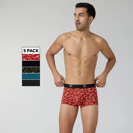 XYXX Men's Odour-free Cotton Trunks Pack of 5