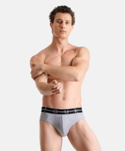 Man wearing grey cotton briefs