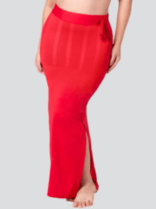 Red saree shapewear with drawstring waist