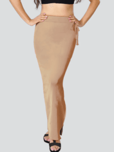 Skin-tone saree shapewear petticoat with drawstring